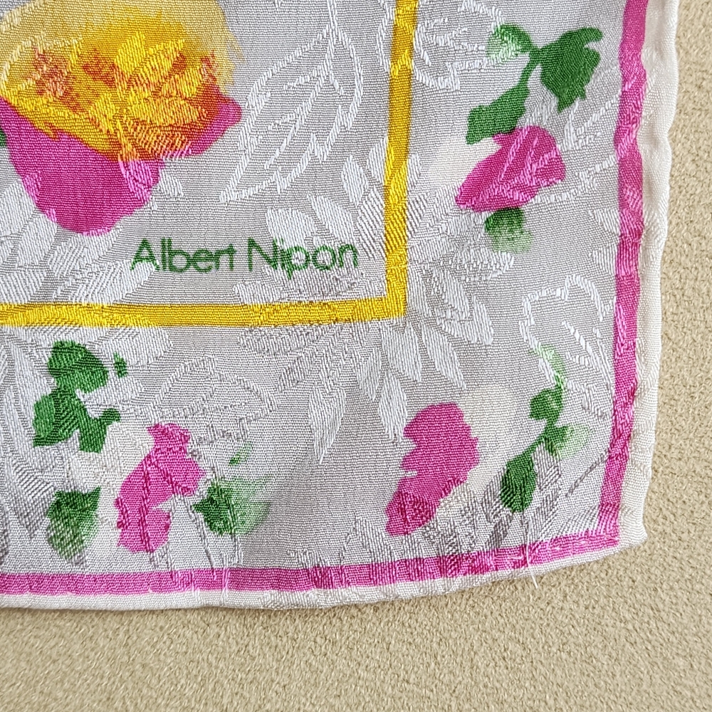 Albert Nipon Rectangular Silk Scarf Vintage - image 3